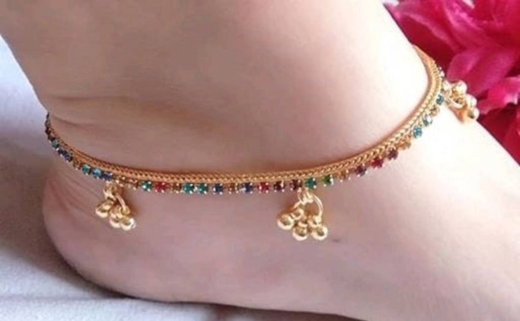 Golden Multy Ghugri Anklet set